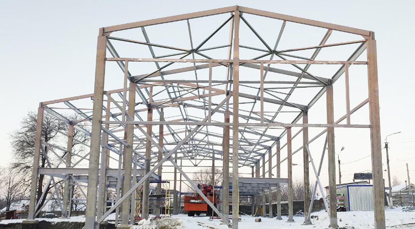 Каркас здания из металлоконструкций КБ-350 / 23 X 72